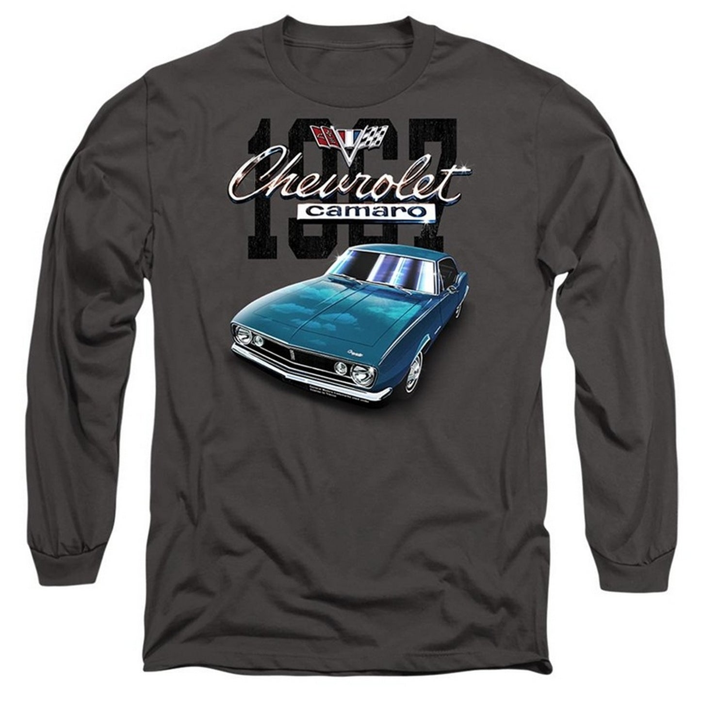 Charcoal - Front - Chevrolet Mens Classic Camaro Long-Sleeved T-Shirt