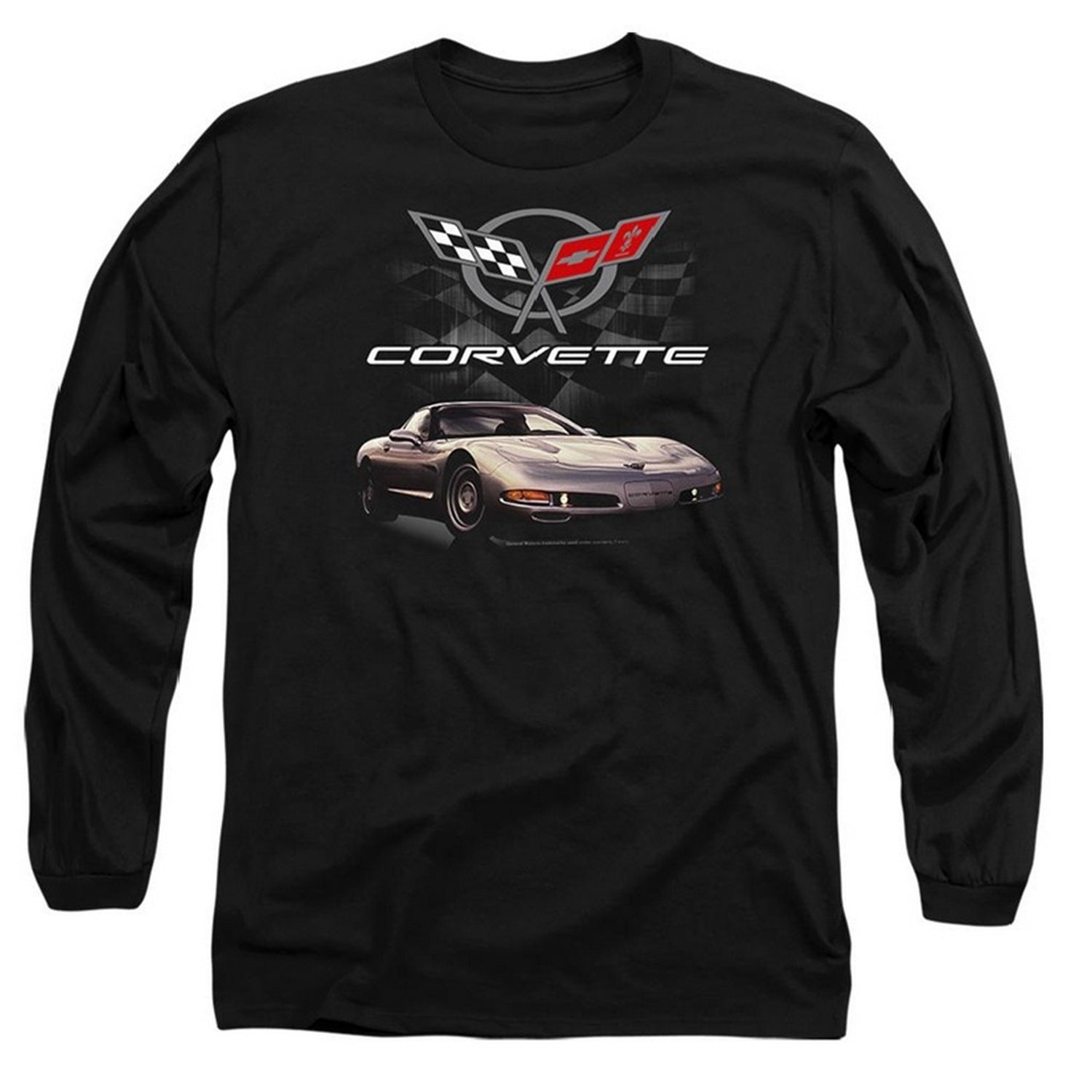 Black - Front - Chevrolet Mens Checkered Long-Sleeved T-Shirt