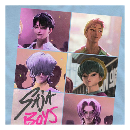 Sky Blue - Pack Shot - K-Pop Demon Hunters Unisex Adult Era Saja Boys Grid T-Shirt