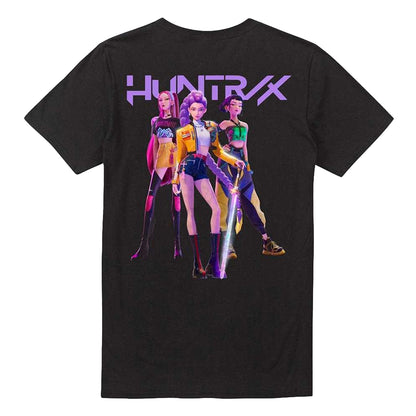 Black - Back - K-Pop Demon Hunters Unisex Adult Huntr-X Group Shot Back Print T-Shirt