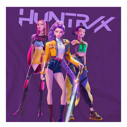 Purple - Lifestyle - K-Pop Demon Hunters Unisex Adult Huntr-X Group Shot Back Print T-Shirt