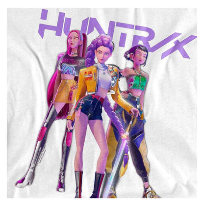 White - Close up - K-Pop Demon Hunters Unisex Adult Huntr-X Group Shot Back Print T-Shirt
