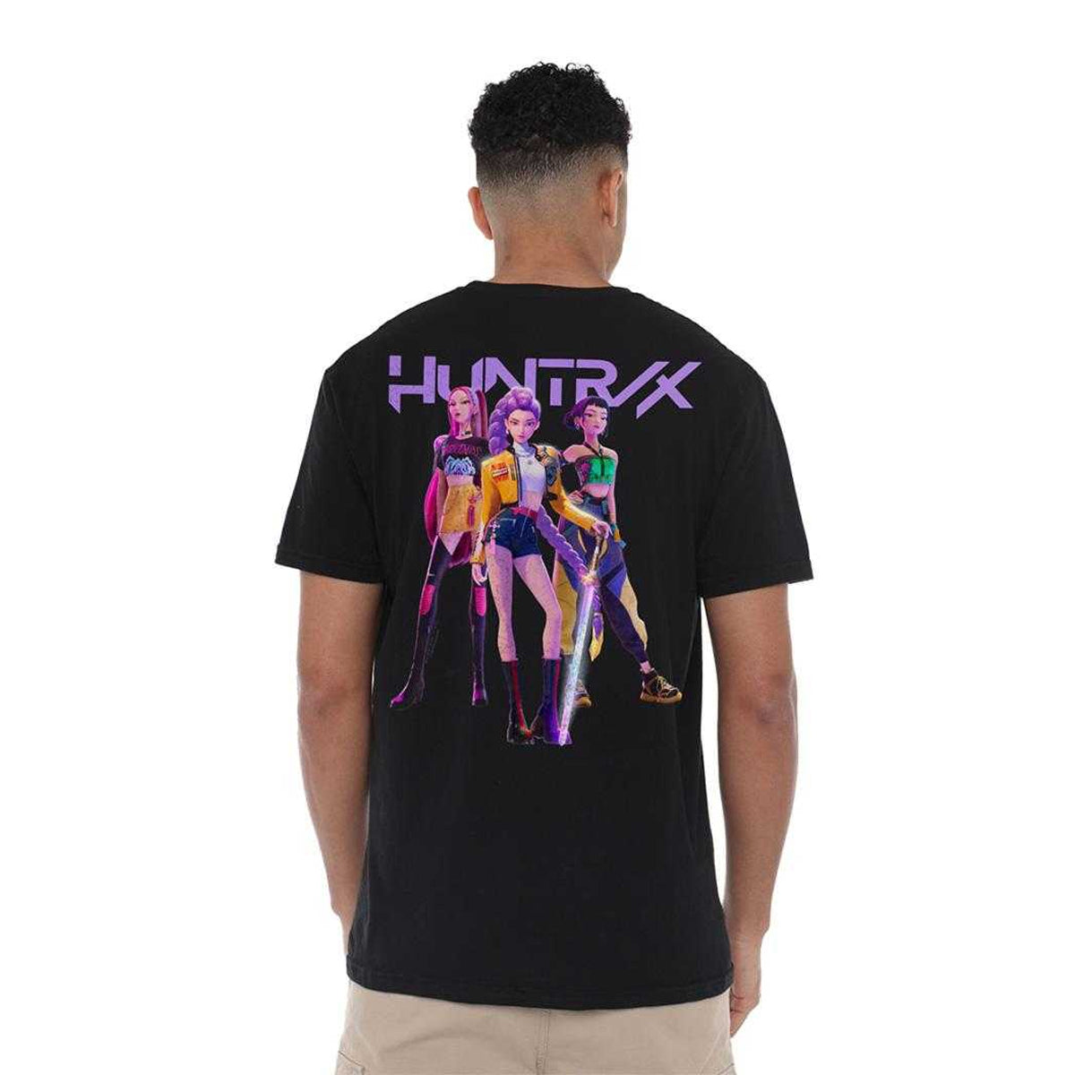 Black - Lifestyle - K-Pop Demon Hunters Unisex Adult Huntr-X Group Shot Back Print T-Shirt