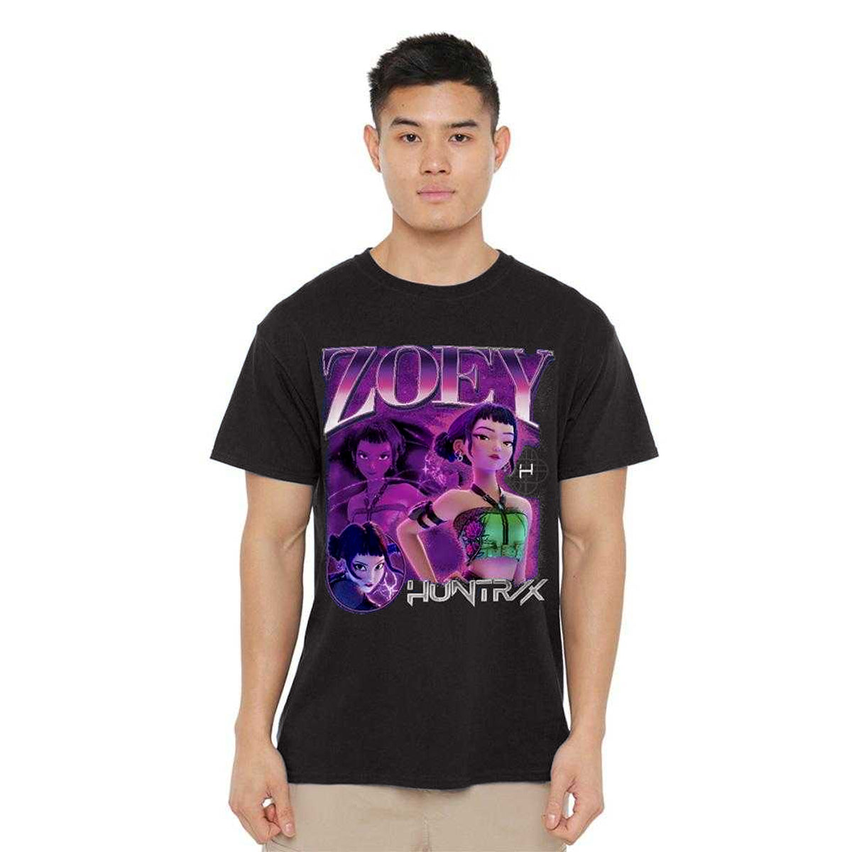 Black - Lifestyle - K-Pop Demon Hunters Unisex Adult Huntr-X Zoey Bootleg T-Shirt