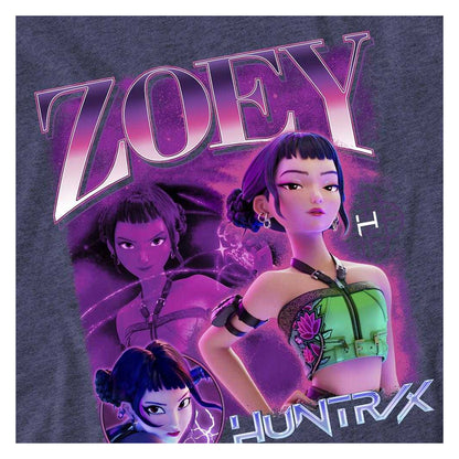 Heather Navy - Side - K-Pop Demon Hunters Unisex Adult Huntr-X Zoey T-Shirt