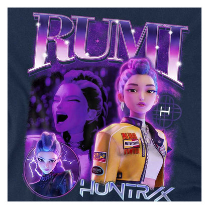 Navy - Side - K-Pop Demon Hunters Unisex Adult Huntr-X Rumi T-Shirt