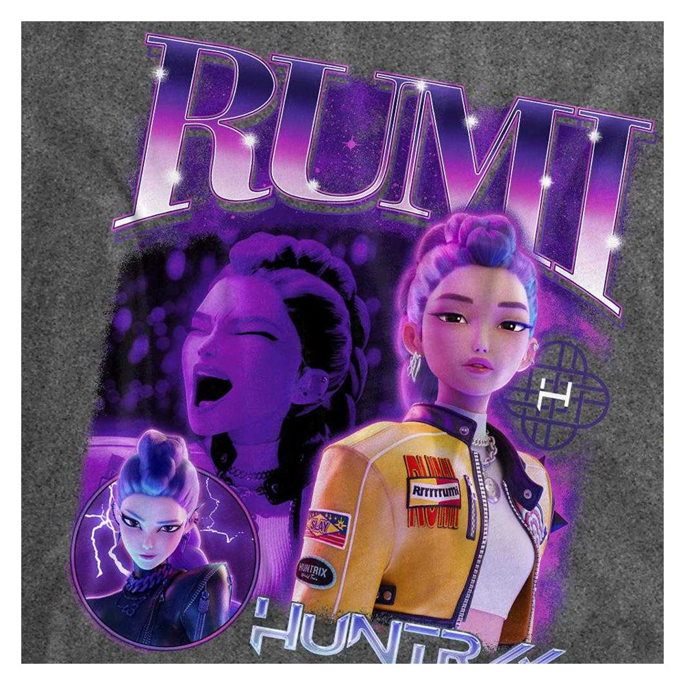 Vintage Wash-Black - Side - K-Pop Demon Hunters Unisex Adult Huntr-X Rumi T-Shirt
