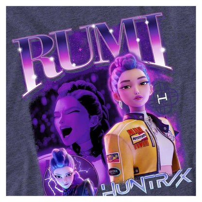 Heather Navy - Side - K-Pop Demon Hunters Unisex Adult Huntr-X Rumi T-Shirt