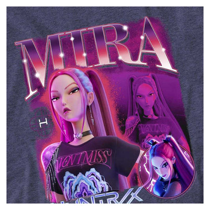 Heather Navy - Side - K-Pop Demon Hunters Unisex Adult Huntr-X Mira T-Shirt
