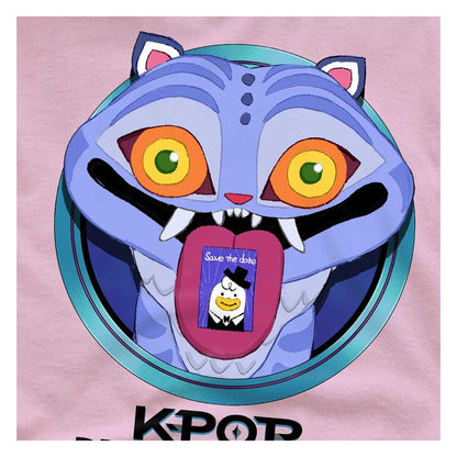 Light Pink - Side - K-Pop Demon Hunters Unisex Adult Save The Date Derpy Tiger Cartoon T-Shirt