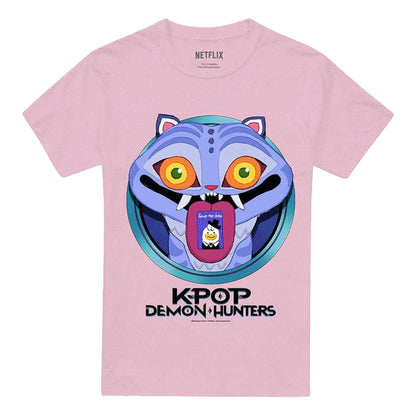 Light Pink - Front - K-Pop Demon Hunters Unisex Adult Save The Date Derpy Tiger Cartoon T-Shirt