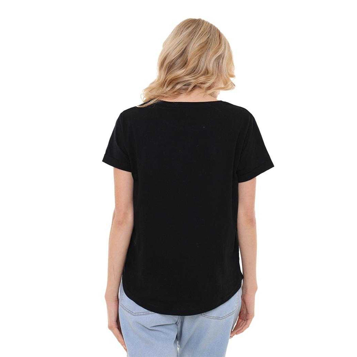 Black - Pack Shot - K-Pop Demon Hunters Womens-Ladies Huntr-X Panels T-Shirt