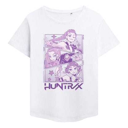 White - Front - K-Pop Demon Hunters Womens-Ladies Huntr-X Panels T-Shirt