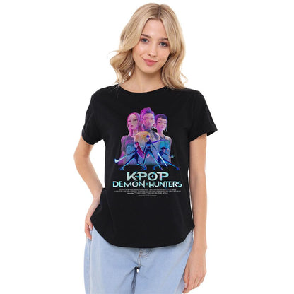 Black - Lifestyle - K-Pop Demon Hunters Womens-Ladies Huntr-X Poster T-Shirt
