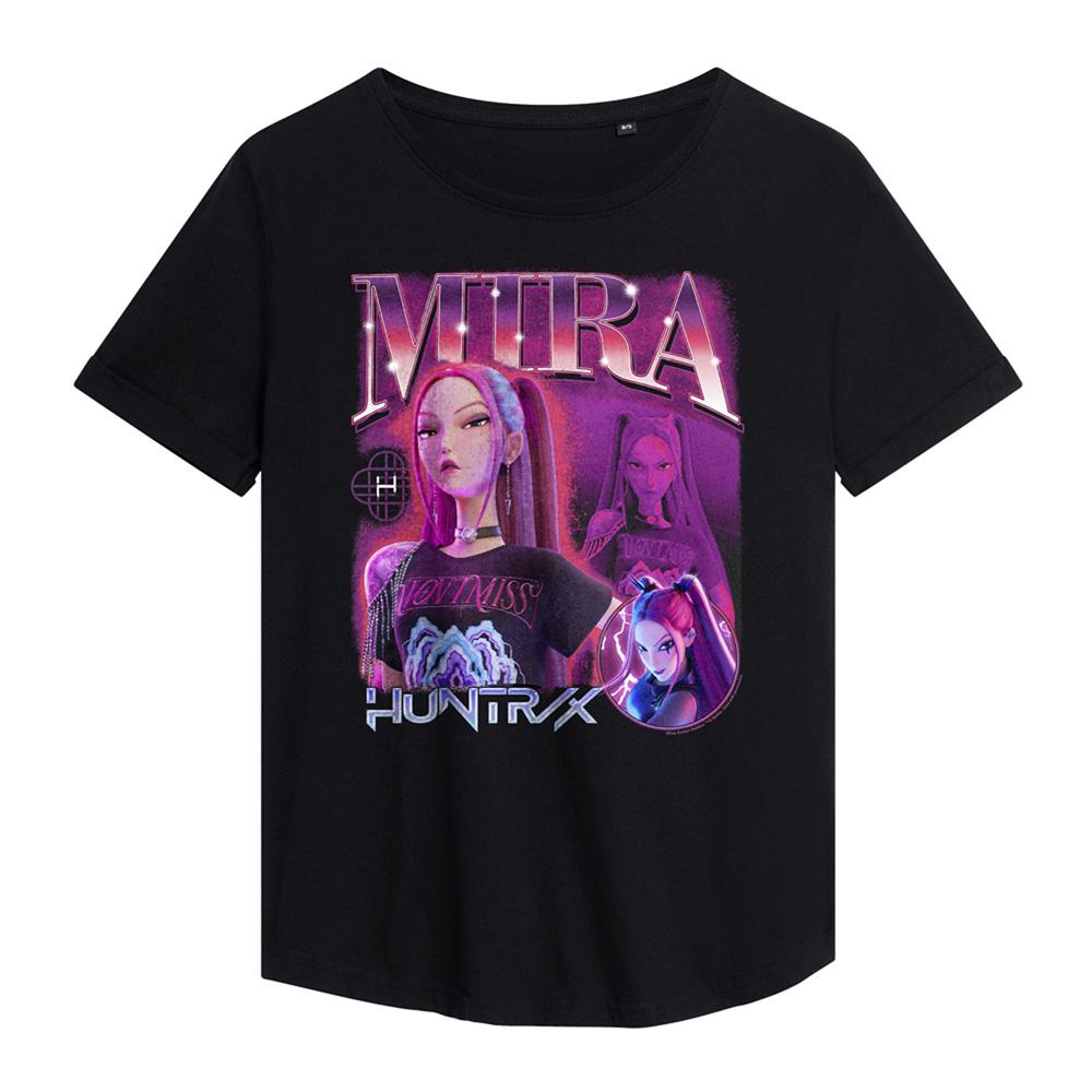 Black - Front - K-Pop Demon Hunters Womens-Ladies Huntr-X Mira T-Shirt
