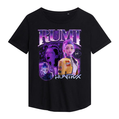 Black - Front - K-Pop Demon Hunters Womens-Ladies Huntr-X Rumi T-Shirt