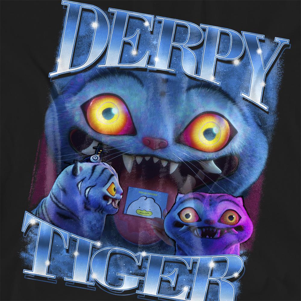 Black - Side - K-Pop Demon Hunters Womens-Ladies Derpy Tiger T-Shirt