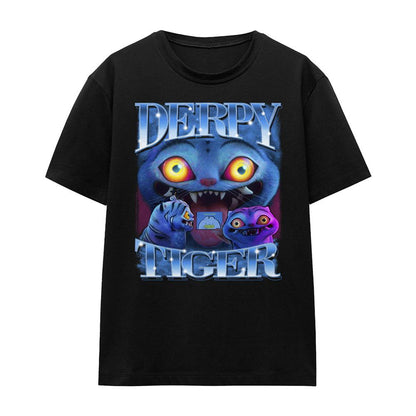 Black - Front - K-Pop Demon Hunters Womens-Ladies Derpy Tiger T-Shirt