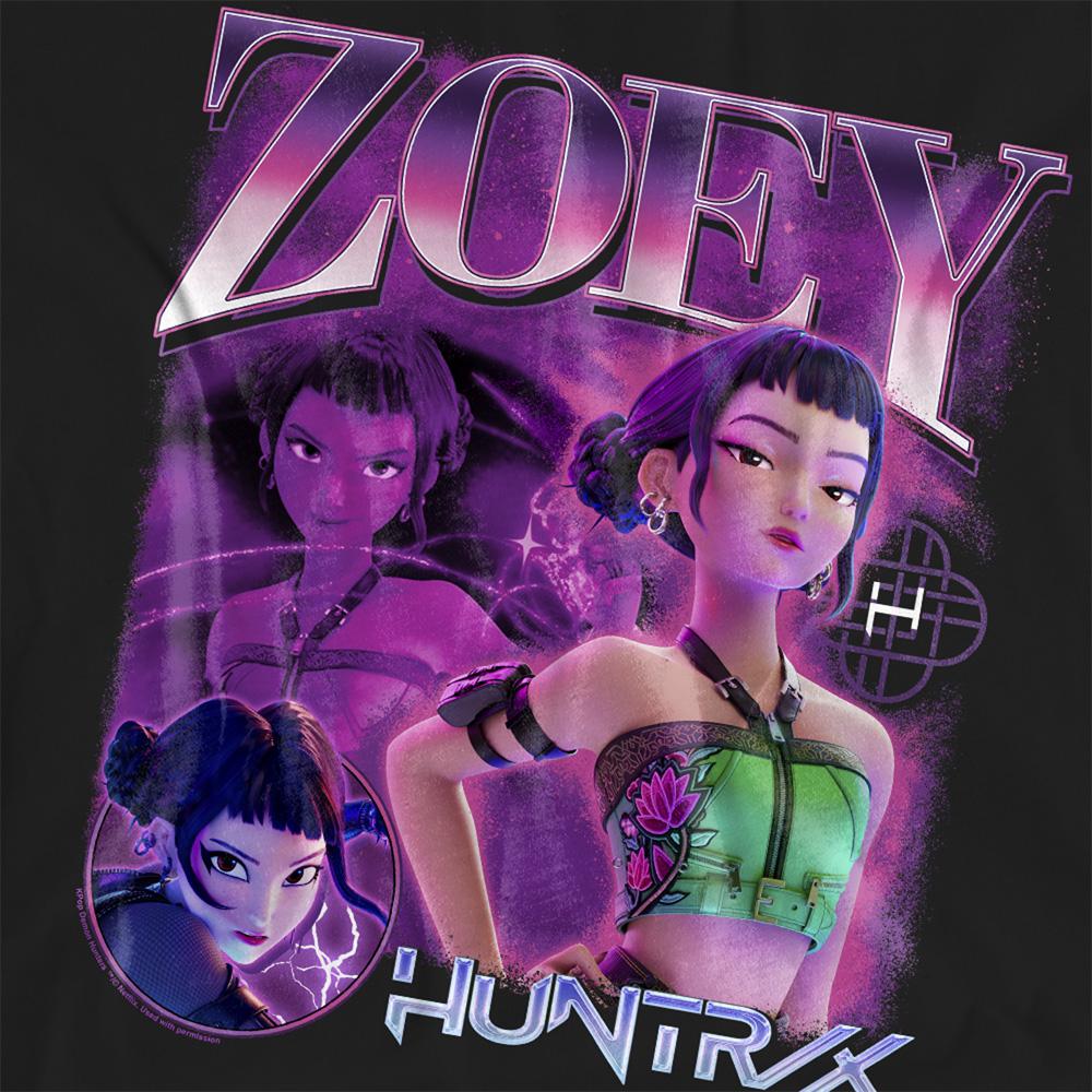 Black - Side - K-Pop Demon Hunters Womens-Ladies Huntr-X Zoey T-Shirt