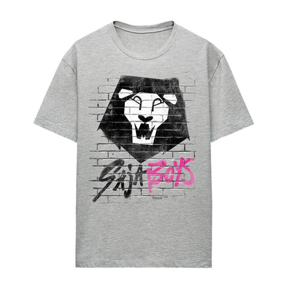 Heather Grey - Front - K-Pop Demon Hunters Unisex Adult Saja Boys Brick Graffiti T-Shirt