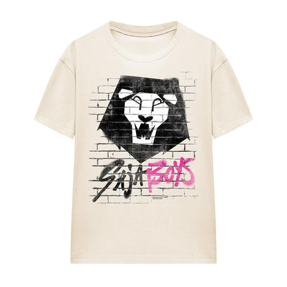 Natural - Front - K-Pop Demon Hunters Unisex Adult Saja Boys Brick Graffiti T-Shirt