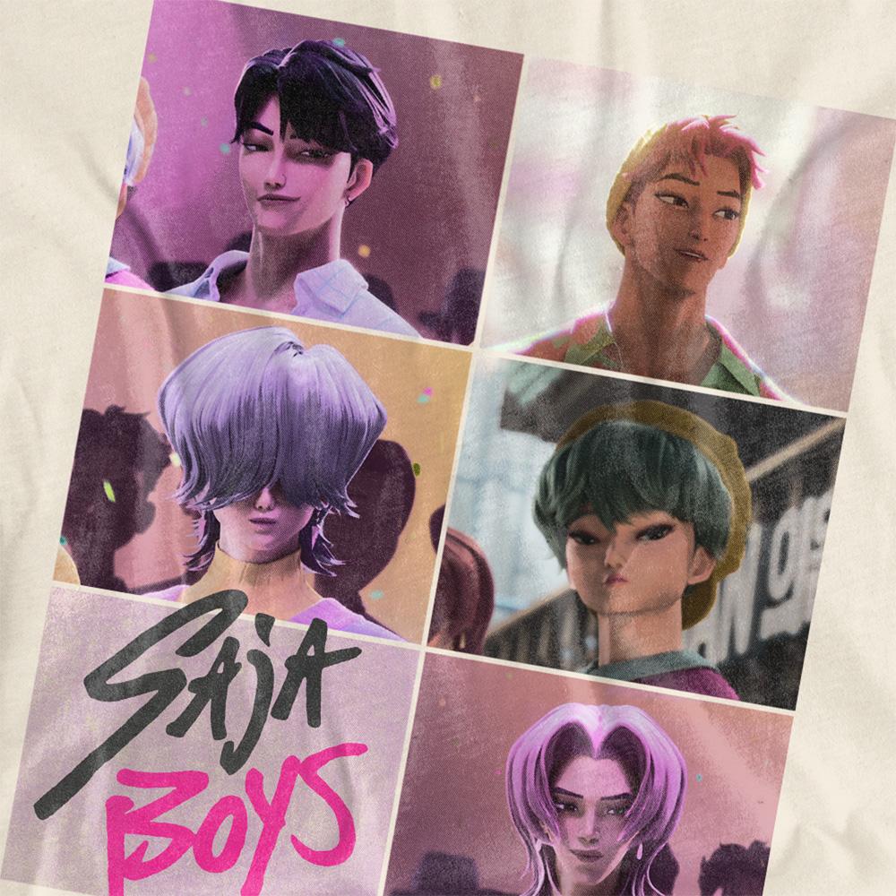 Natural - Side - K-Pop Demon Hunters Womens-Ladies Saja Boys Grid T-Shirt
