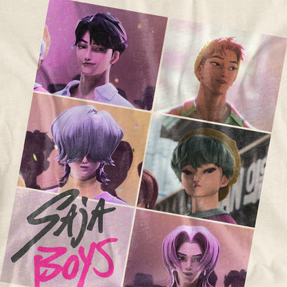 Natural - Side - K-Pop Demon Hunters Womens-Ladies Saja Boys Grid T-Shirt
