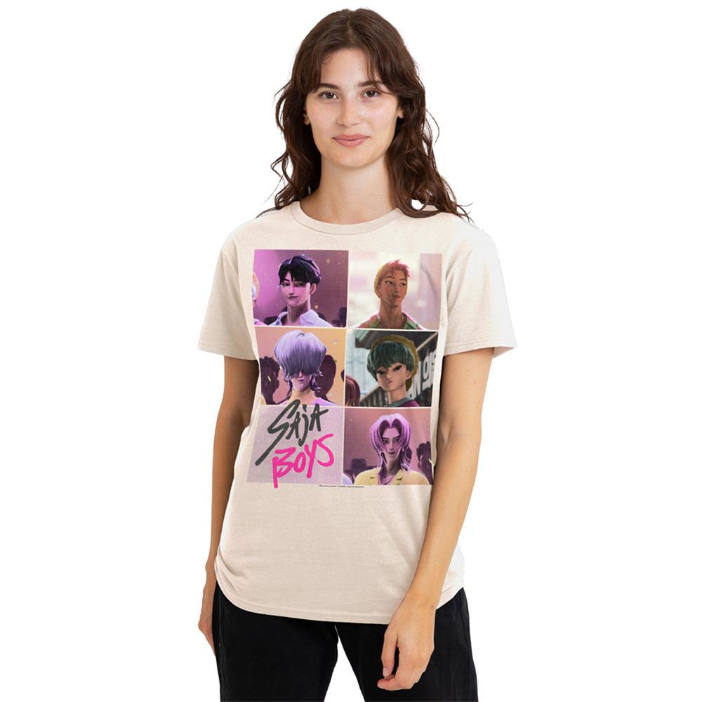 Natural - Lifestyle - K-Pop Demon Hunters Womens-Ladies Saja Boys Grid T-Shirt