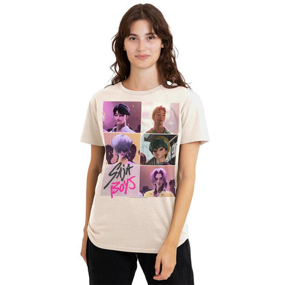 Natural - Lifestyle - K-Pop Demon Hunters Womens-Ladies Saja Boys Grid T-Shirt