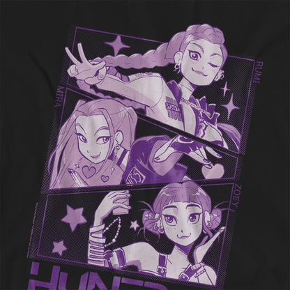 Black - Side - K-Pop Demon Hunters Womens-Ladies Huntr-X Panel T-Shirt