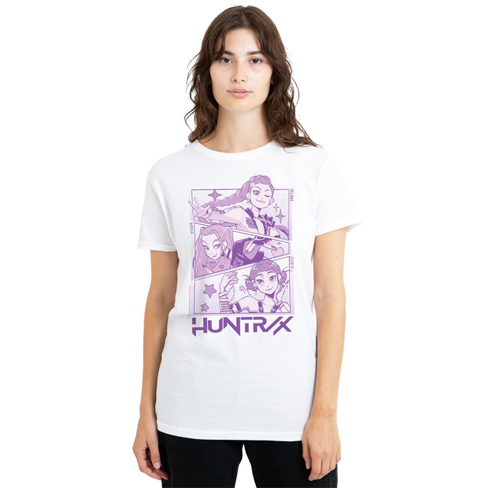 White - Lifestyle - K-Pop Demon Hunters Womens-Ladies Huntr-X Panel T-Shirt