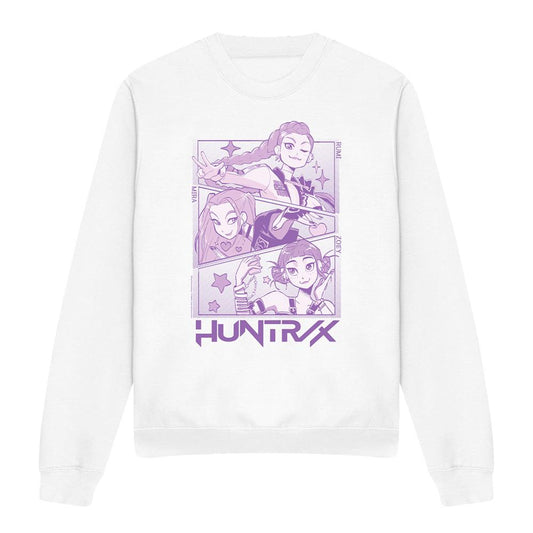White - Front - K-Pop Demon Hunters Unisex Adult Huntr-X Panel Sweatshirt