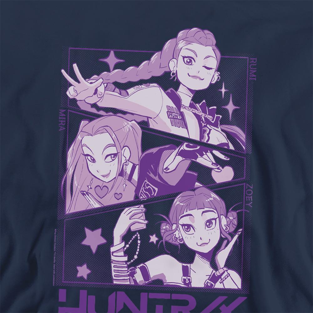 Navy - Side - K-Pop Demon Hunters Unisex Adult Huntr-X Panel Sweatshirt