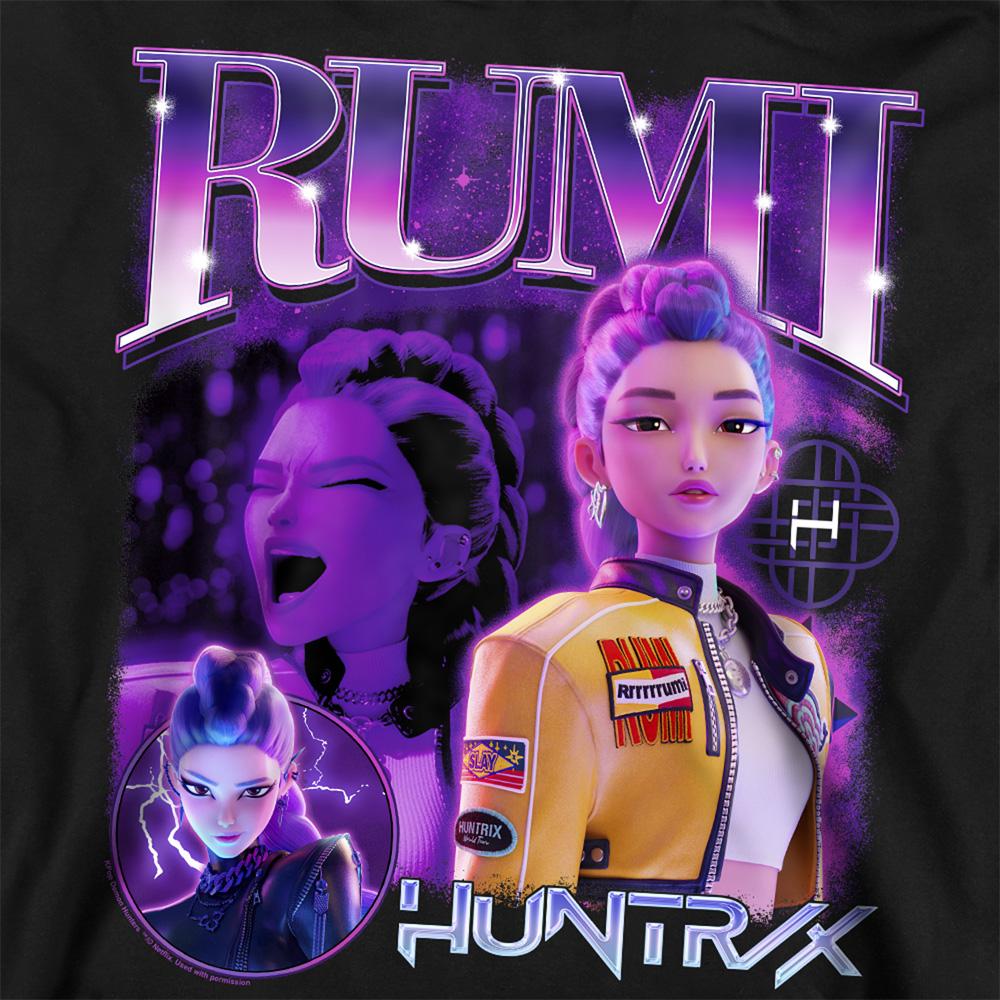 Black - Side - K-Pop Demon Hunters Unisex Adult Huntr-X Rumi Bootleg Sweatshirt
