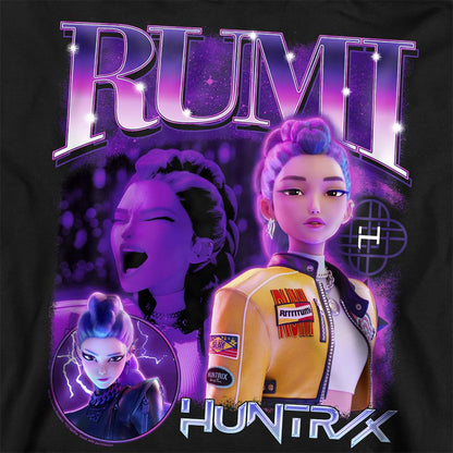 Black - Side - K-Pop Demon Hunters Unisex Adult Huntr-X Rumi Bootleg Sweatshirt