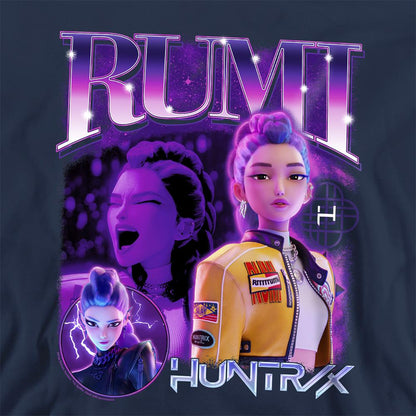 Navy - Side - K-Pop Demon Hunters Unisex Adult Huntr-X Rumi Bootleg Sweatshirt