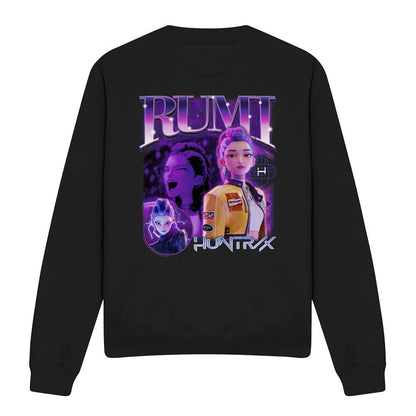 Black - Front - K-Pop Demon Hunters Unisex Adult Huntr-X Rumi Bootleg Sweatshirt