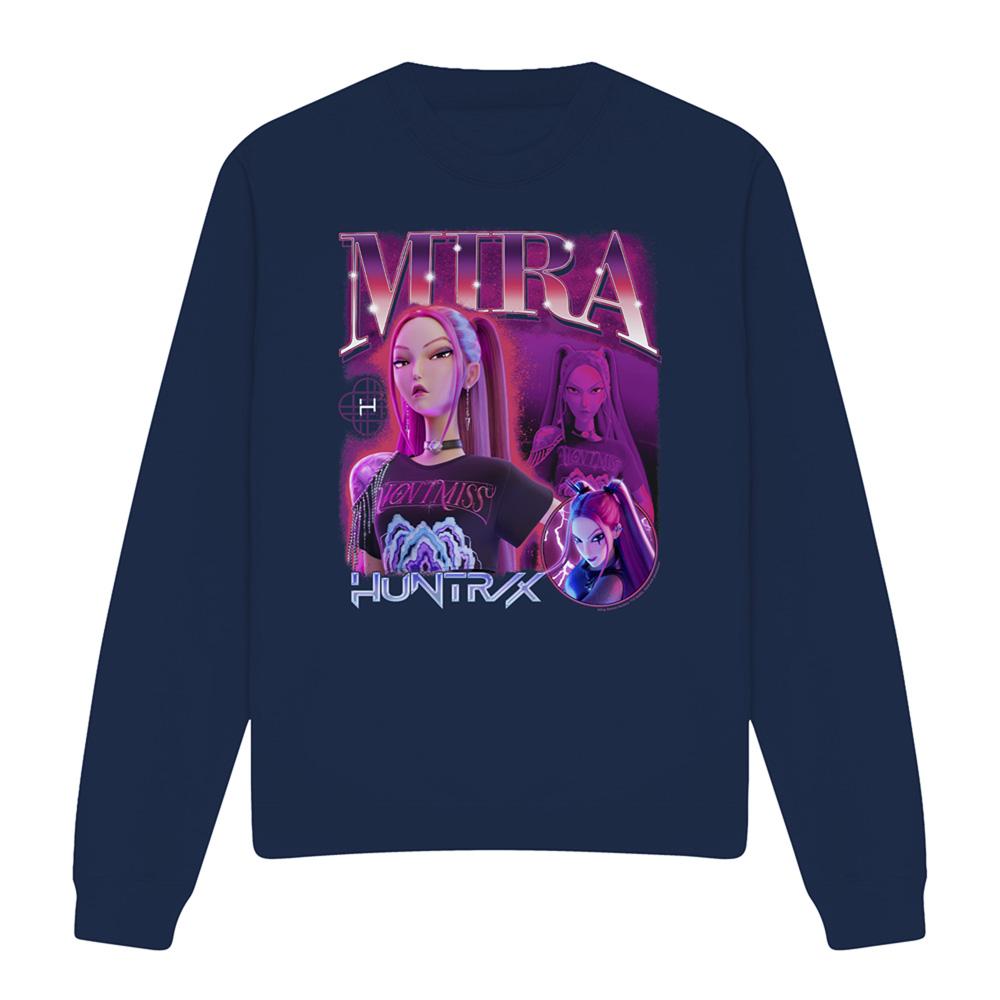 Navy - Front - K-Pop Demon Hunters Unisex Adult Huntr-X Mira Sweatshirt