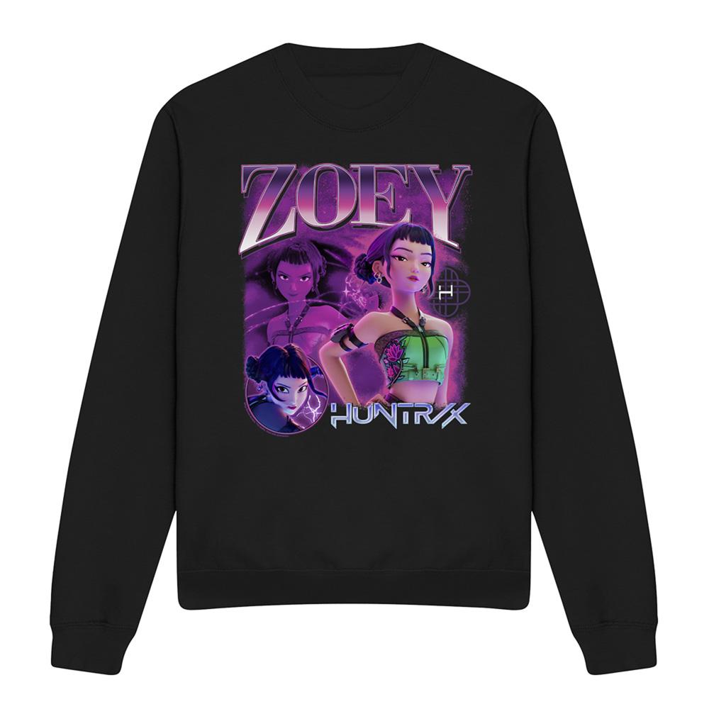 Black - Front - K-Pop Demon Hunters Unisex Adult Huntr-X Zoey Sweatshirt