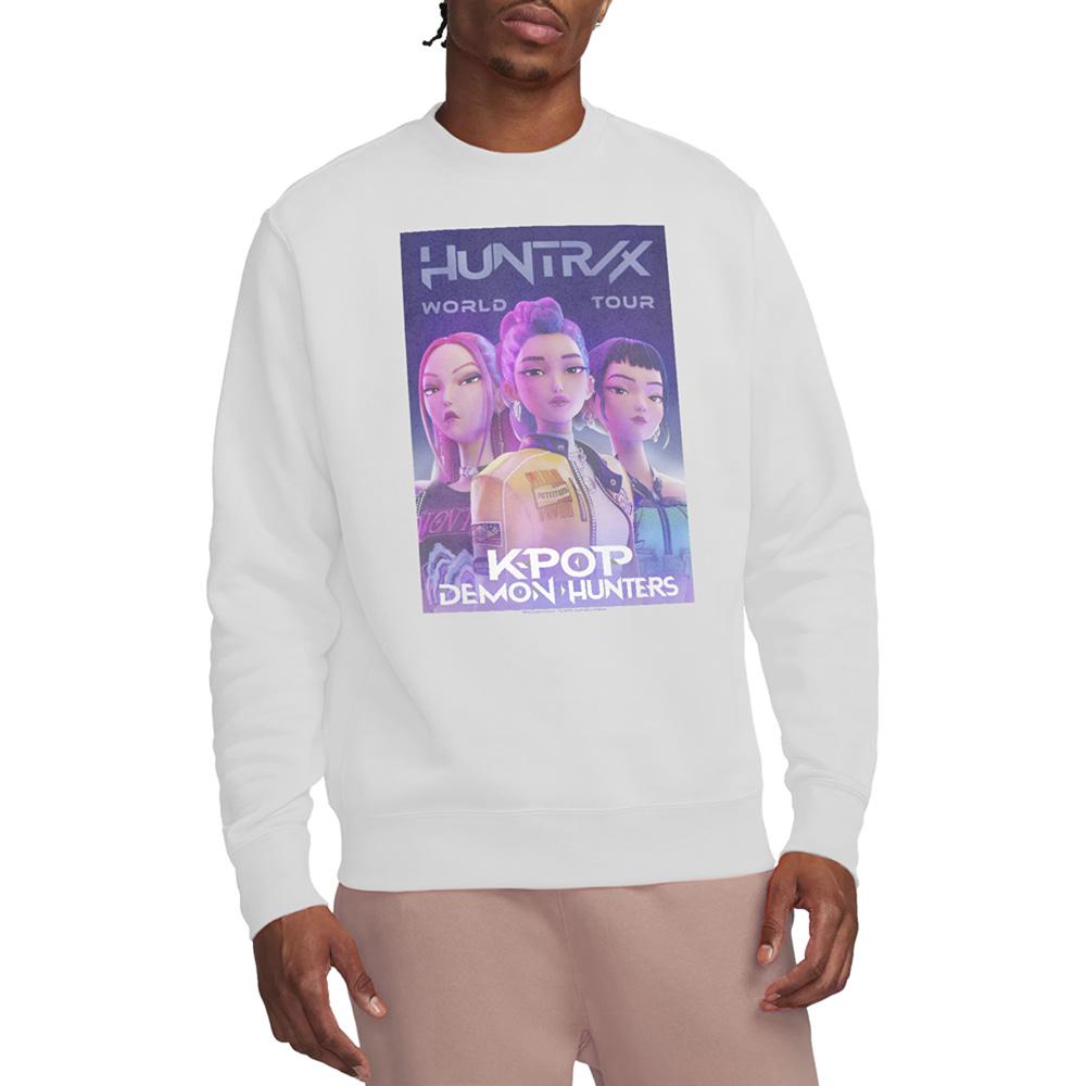 White - Pack Shot - K-Pop Demon Hunters Unisex Adult World Tour Huntr-X Poster Sweatshirt