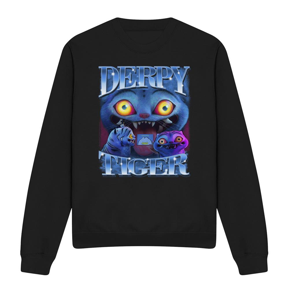 Black - Front - K-Pop Demon Hunters Unisex Adult Derpy Tiger Sweatshirt