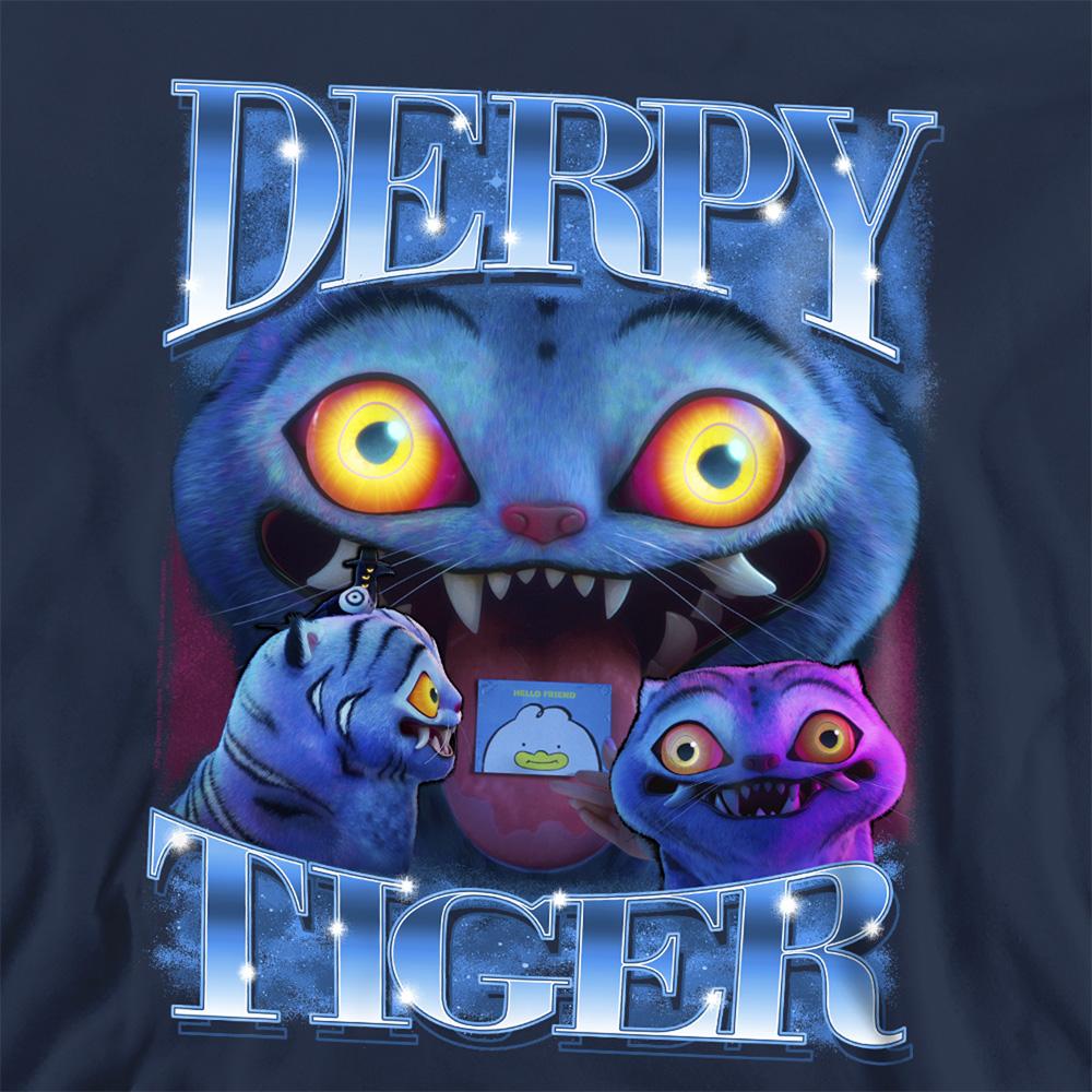 Navy - Side - K-Pop Demon Hunters Unisex Adult Derpy Tiger Sweatshirt