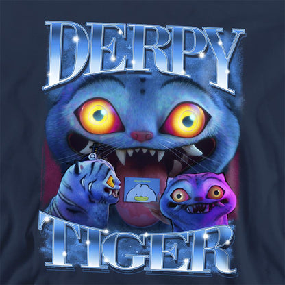 Navy - Side - K-Pop Demon Hunters Unisex Adult Derpy Tiger Sweatshirt