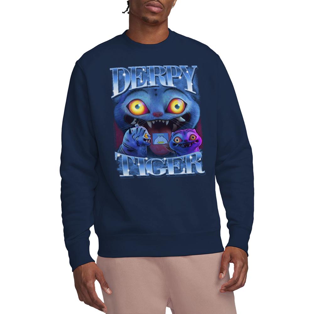 Navy - Lifestyle - K-Pop Demon Hunters Unisex Adult Derpy Tiger Sweatshirt