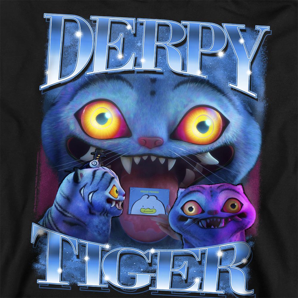 Black - Side - K-Pop Demon Hunters Unisex Adult Derpy Tiger Sweatshirt
