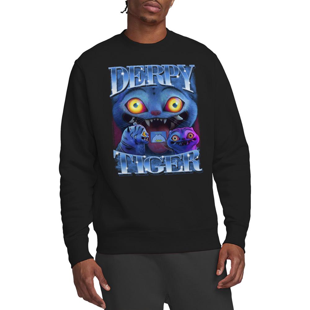 Black - Lifestyle - K-Pop Demon Hunters Unisex Adult Derpy Tiger Sweatshirt