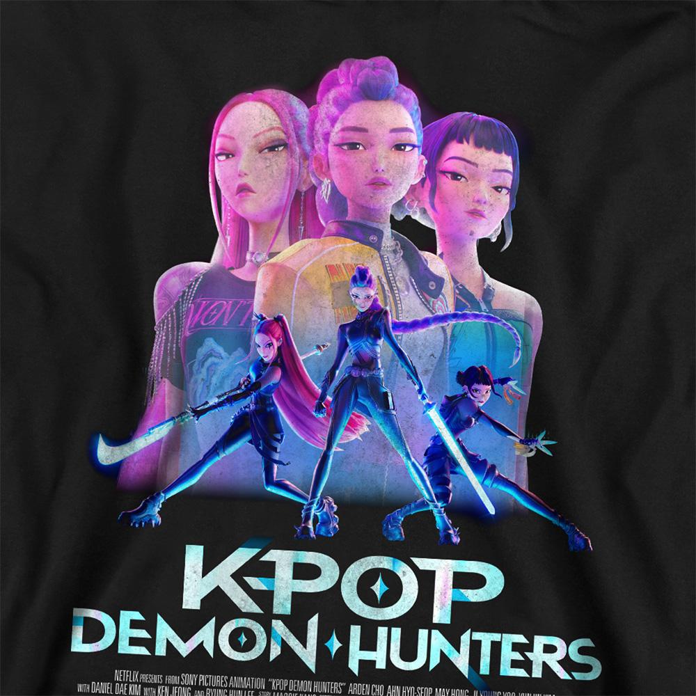 Black - Side - K-Pop Demon Hunters Unisex Adult Huntr-X Poster Sweatshirt