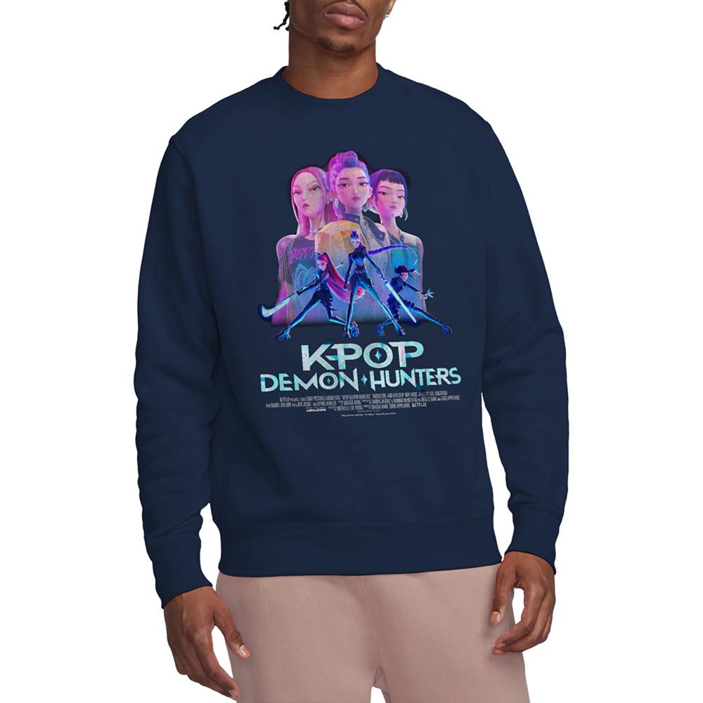 Navy - Lifestyle - K-Pop Demon Hunters Unisex Adult Huntr-X Poster Sweatshirt
