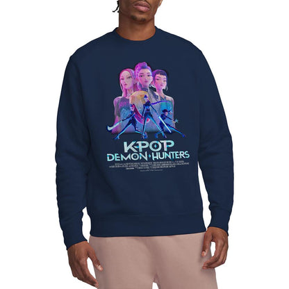 Navy - Lifestyle - K-Pop Demon Hunters Unisex Adult Huntr-X Poster Sweatshirt