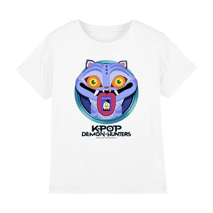 White - Front - K-Pop Demon Hunters Childrens-Kids Save The Date Derpy Tiger Cartoon T-Shirt